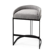 29" Soft Gray and Black Low Back Counter Stool