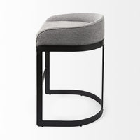 29" Soft Gray and Black Low Back Counter Stool