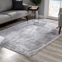 8’ x 11’ Blue Abstract Strokes Area Rug