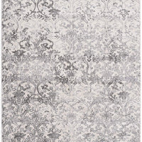 9’ x 12’ Cream and Gray Faded Filigree Area Rug