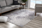 4’ x 6’ Cream and Gray Tinted Ogee Pattern Area Rug