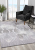 2’ x 4’ Gray Dripping Damask Area Rug