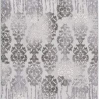 4’ x 6’ Gray Dripping Damask Area Rug