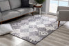 4’ x 6’ Gray Diamond and Vines Area Rug