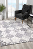 4’ x 6’ Gray Diamond and Vines Area Rug