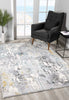 5’ x 8’ Gray Distressed Modern Abstract Area Rug