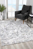 7’ x 10’ Gray Modern Jacobean Floral Area Rug