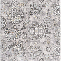 7’ x 10’ Gray Modern Jacobean Floral Area Rug