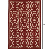 5’ x 8’ Red Geometric Trellis Area Rug