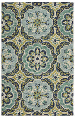 8’ x 10' Green Floral Artwork Area Rug