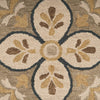 4’ Round Taupe Traditional Medallion Area Rug