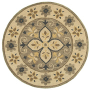 6’ Round Taupe Traditional Medallion Area Rug