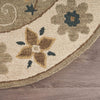 6’ Round Taupe Traditional Medallion Area Rug
