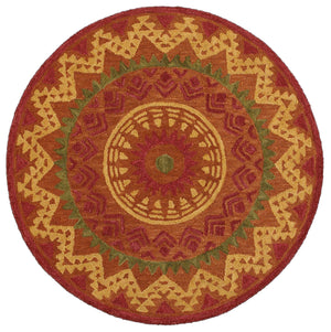 4’ Round Orange Decorative Area Rug