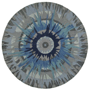 6’ Round Blue Colorburst Area Rug
