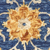 6’ Round Navy and Gold Ornate Lattice Area Rug