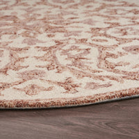4’ Round Brown Traditional Paisley Area Rug