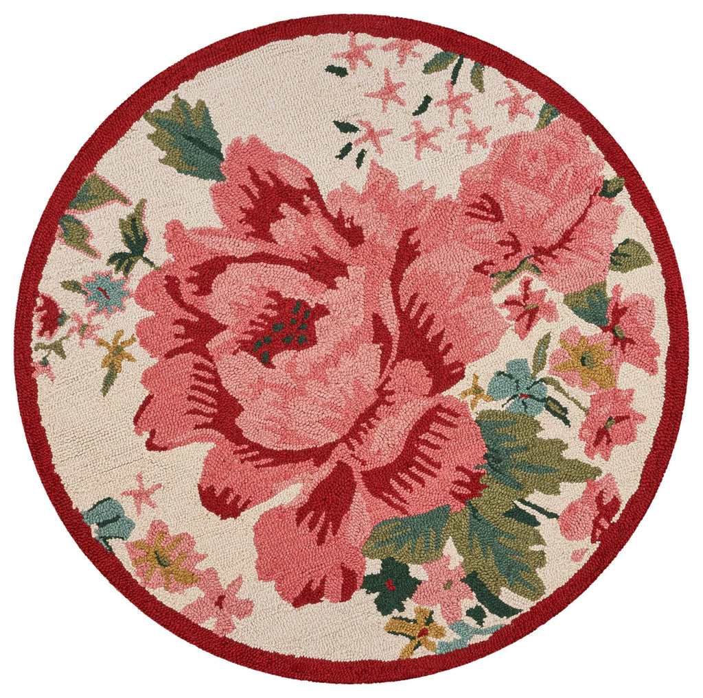 4’ Round Pink Rose Area Rug