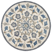 6’ Round Blue Floral Oasis Area Rug