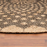 6’ Round Brown Geometric Medallion Area Rug