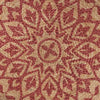 4’ Round Tan and Red Boho Chic Area Rug