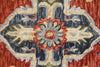 5’ x 7’ Red and Blue Floral Medallion Area Rug