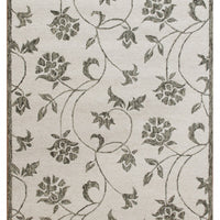 5’ x 7’ Gray and Ivory Filigree Area Rug