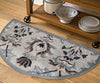 2’ x 4’ Gray Floral Patterns Hearth Rug