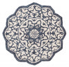 3’ Round Navy and White Decorative Area Rug