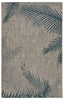 5’ x 7’ Gray Palm Leaves Indoor Outdoor Area Rug