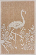 8’ x 10’ Tan Flamingo Indoor Outdoor Area Rug