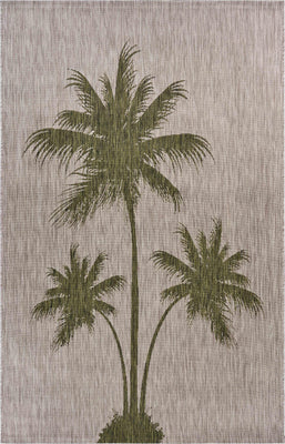 8’ x 10’ Green Palm Tree Indoor Outdoor Area Rug