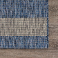 2’ x 3’ Navy Stripes Indoor Outdoor Scatter Rug