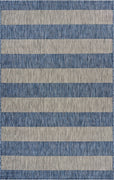 8’ x 10’ Navy Stripes Indoor Outdoor Area Rug