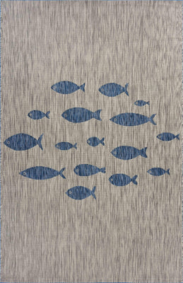 5' x 7’ Gray Coastal Indoor Outdoor Area Rug