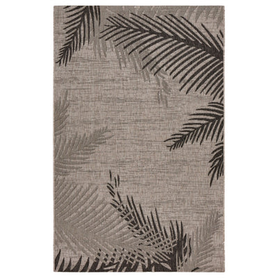 2’ x 3’ Beige Palm Leaves Indoor Outdoor Scatter Rug