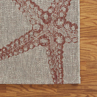 2’ x 3’ Red Starfish Indoor Outdoor Scatter Rug