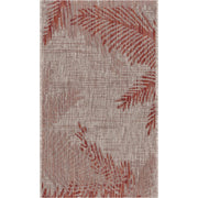 2’ x 3’ Red Palm Leaves Indoor Outdoor Scatter Rug
