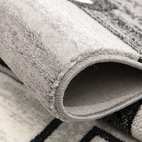 7’ x 10’ Gray Asymmetric Blocks Area Rug