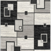 8’ x 11’ Gray Asymmetric Blocks Area Rug