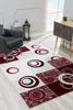 4’ x 6’ Red and White Inverse Circles Area Rug
