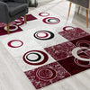 5’ x 8’ Red and White Inverse Circles Area Rug