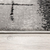 8’ x 11’ Gray and Burgundy Abstract Area Rug