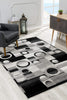 2’ x 4’ Gray Blocks and Rings Area Rug