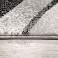 8’ x 11’ Black and Gray Abstract Marble Area Rug