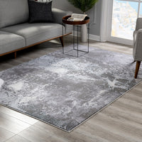 5’ x 8’ Gray Distressed Abstract Area Rug