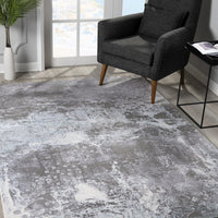5’ x 8’ Gray Distressed Abstract Area Rug