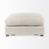 Beige Fabric Covered Half Ottoman