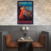 20" x 30" Vintage 1935 Atlantic City Travel Poster Wall Art
