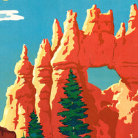 12" x 18" Vintage 1950s Bryce Canyon National Park Wall Art